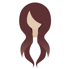 woman hair flat illustration on white
