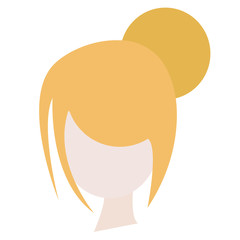 woman hair flat illustration on white