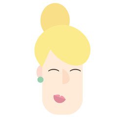 woman face flat illustration on white