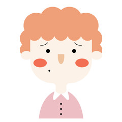 woman face flat illustration on white