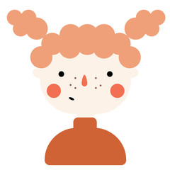 woman face flat illustration on white