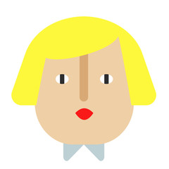 woman face flat illustration on white