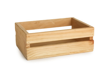 Wooden crate on white background. Shipping container