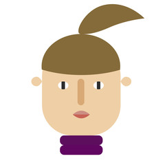 woman face flat illustration on white