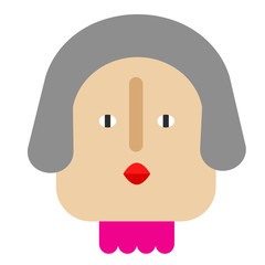 woman face flat illustration on white