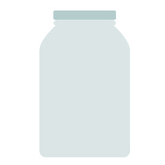 glass jar flat illustration on white
