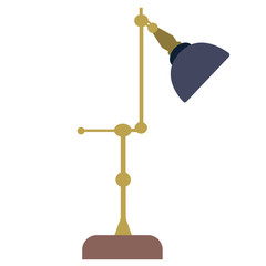 retro lamp flat illustration on white