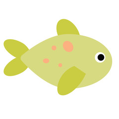 tropical fish flat illustration on white