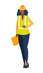 female industrial black worker character