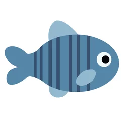 Foto op Plexiglas tropical fish flat illustration on white © lkeskinen