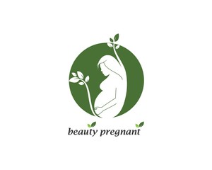 beauty pregnant women vector icon