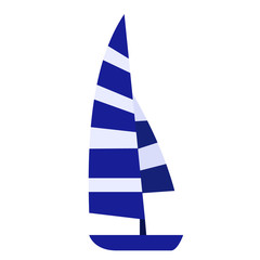 sail boat flat illustration on white