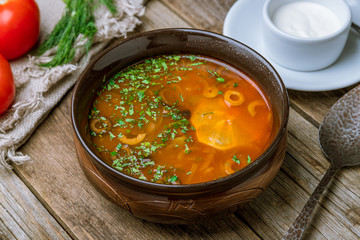 Meat Solyanka soup