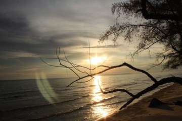 sunset over lake