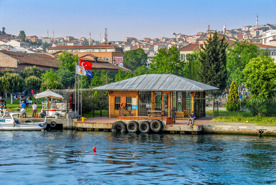 Istanbul, Turkey, 17 May 2015: Haskoy Ship Port, Golden Horn, Halic, Eyup, Pierloti