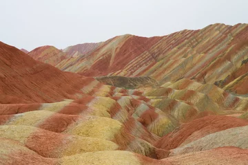 Foto auf Acrylglas Zhangye-Danxia Danxia Landform und Regenbogenberg Zhangye Danxia National Geological Park, Zhangye, China