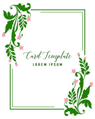 Obraz premium Vector illustration frame wreath and leaves with invitation card template