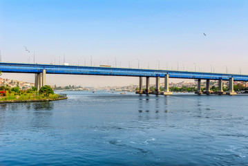 Istanbul, Turkey, 17 May 2015: Bridge, Golden Horn, Halic, Eyup, Pierloti