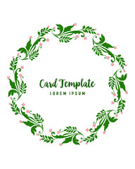 Vector illustration leaf floral frames isolated on background with lettering of card templates