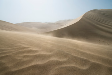 Sand dunes landscape and waves of sand in the Gobi Desert in China, Gobi Desert, China