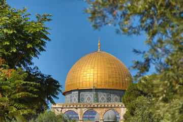 Obraz premium The Temple Mount Dome of the Rock Jerusalem, Israel