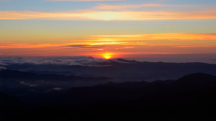 sunset in the mountains