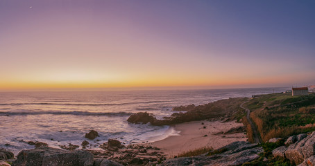 Fototapeta premium Beach of castro São paio at Labruge, Portugal