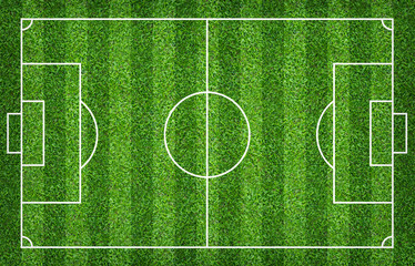 Football field or soccer field for background. Green lawn court for create game.