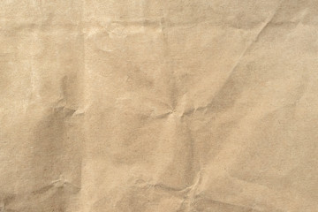 Brown crumpled paper texture background.