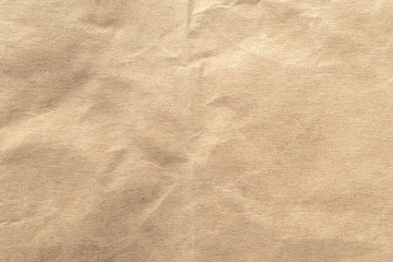 Brown crumpled paper texture background.