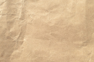 Naklejka premium Brown crumpled paper texture background.