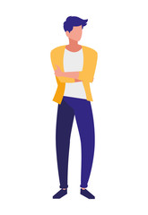 young man with pose of modeling