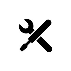 Settings symbol of a cross of tools symbol.