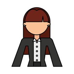 businesswoman avatar with hands up