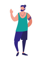 young man with pose of modeling