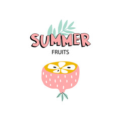 Cute summer background with fruit