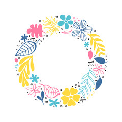 Flower frame in vector