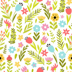 Spring floral seamless pattern