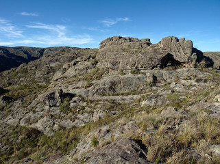 Fototapeta na wymiar The view at Cerro Blanco reserve, near Tanti and Los Gigantes, Cordoba, Argentina