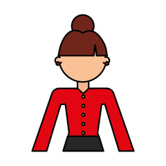 businesswoman avatar with hands up