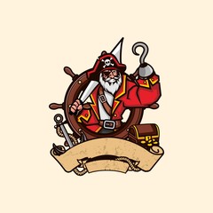 Pirate character logo template,