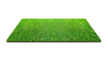 Green grass field isolated on white with clipping path. Artificial lawn grass carpet for sport background. Background for landscape.