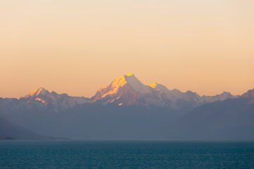 Mt Cook at Sunset in Mt Cook National Par, South Island, New Zealand.