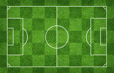 Football field or soccer field for background. Green lawn court for create game.