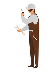industrial worker with tools avatar character