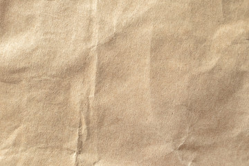 Brown crumpled paper texture background.