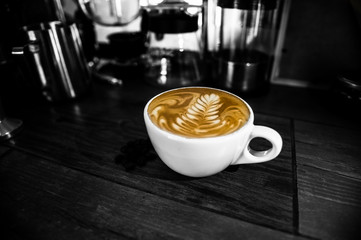 arte del cafe en blanco y negro 