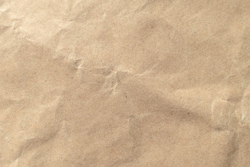 Brown crumpled paper texture background.