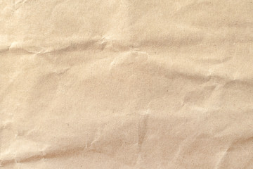 Naklejka premium Brown crumpled paper texture background.