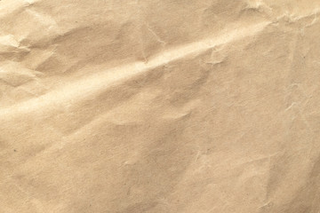 Brown crumpled paper texture background.
